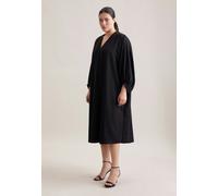 Sommerkleid SEIDENSTICKER "Schwarze Rose", Damen, Gr. 6XL (52), Normalgrößen, schwarz, 100% Polyester, unifarben, regular fit, V-Ausschnitt, Kleider Sommerkleid, 1/1 V-Neck Uni (25027805-52) schwarz