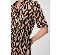 Fließendes Crêpe-Kleid mit All-over-Print schwarz|beige 34