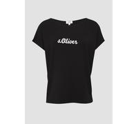 s.Oliver Fließendes Jersey-Shirt mit Artwork und überschnittenen Schultern