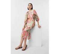 Fließendes Kleid aus Viskosemix mit Unterkleid pink|mehrfarbig 42