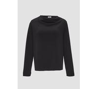 Fließendes Langarmshirt mit Wasserfall-Kragen 32 schwarz 2158522.9999.32