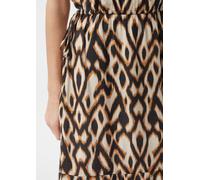 Fließendes Maxikleid mit amerikanischer Schulter und All-over-Print schwarz|mehrfarbig 46