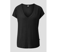 Fließendes Oversize-Shirt mit Rippstruktur M schwarz 2170585.9999.M