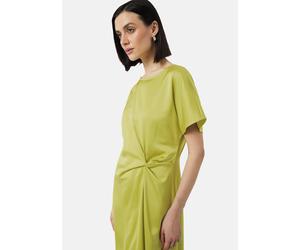 Fließendes Satinkleid mit Knotendetail olive 46