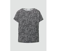 Fließendes T-Shirt aus Viskosemix mit All-over-Muster 34 schwarz 2166268.99B0.34