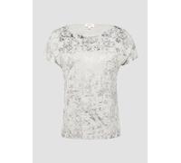 Fließendes T-Shirt aus Viskosemix mit Metallic-Print 38 grau 2156425.94D0.38
