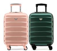 Flight Knight Case 2er-Pack Leichtes Starres ABS-Handgepack Mit 4 Radern, Zugelassen Fur Uber 100 Fluggesellschaften, Darunter Air France, Ryanair Und EasyJet, 55x35x20cm
