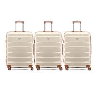 Flight Knight Case 3er-Pack 70cm Leichtes Starres ABS Checken Sie Premium-Koffer EIN Mit 4 Radern, Zugelassen fur Uber 100 Fluggesellschaften, Darunter Air France, Ryanair Und EasyJet, 70x52x27cm
