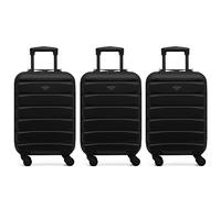 Flight Knight Case 3er-Pack Leichtes Starres ABS-Handgepack Mit 4 Radern, Zugelassen Fur Uber 100 Fluggesellschaften, Darunter Air France, Ryanair Und EasyJet, 55x35x20cm