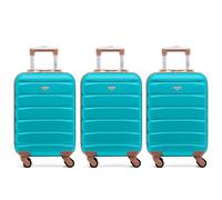 Flight Knight Case 3er-Pack Leichtes Starres ABS-Handgepack Mit 4 Radern, Zugelassen Fur Uber 100 Fluggesellschaften, Darunter Air France, Ryanair Und EasyJet, 55x35x20cm