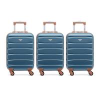 Flight Knight Case 3er-Pack Leichtes Starres ABS-Handgepack Mit 4 Radern, Zugelassen Fur Uber 100 Fluggesellschaften, Darunter Air France, Ryanair Und EasyJet, 55x35x20cm