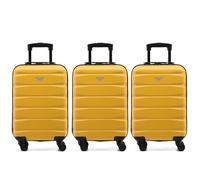 Flight Knight Case 3er-Pack Leichtes Starres ABS-Handgepack Mit 4 Radern, Zugelassen Fur Uber 100 Fluggesellschaften, Darunter Air France, Ryanair Und EasyJet, 55x35x20cm