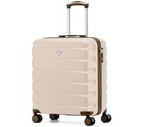 Flight Knight Handgepaeck Koffer 56 x 45 x 25 cm | Max Groesse British Airways Jet2 easyJet Large | ABS Hartschalenkoffer Leicht | Leise Spinner Rollen Fuer Langstrecke und Wochenendreisen