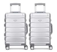 Flight Knight Premium Travel Suitcase - 8 Spinner Wheels - Built-in Side Lock Lightweight Aluminium Frame, ABS Hard Shell Carry on Check In Luggage Highly Durable - Approved for Over 100 Airlines