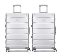 Flight Knight Premium Travel Suitcase - 8 Spinner Wheels - Built-in Side Lock Lightweight Aluminium Frame, ABS Hard Shell Carry on Check In Luggage Highly Durable - Approved for Over 100 Airlines