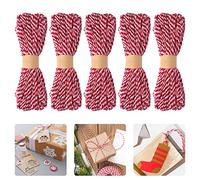 Flintronic 250M Rot und Weiß Baumwolle Schnur, 100% Baumwolle Bäcker Bindfäden, Bastelschnur, Ideal zum Backen, DIY Handwerk, Weihnachten Dekoration, Geschenke Verpacken