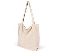 Flintronic Cord Tasche Damen Umhängetasche mit Reißverschluss, Handtasche Damen, Groß Tote Bag Shopper, Handtasche Schultertaschen Einkaufstasche, Tragetasche für Arbeit Reisen Einkaufen Schule Alltag