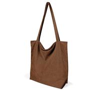 Flintronic Cord Tasche Damen Umhängetasche mit Reißverschluss, Handtasche Damen, Groß Tote Bag Shopper, Handtasche Schultertaschen Einkaufstasche, Tragetasche für Arbeit Reisen Einkaufen Schule Alltag
