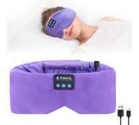 flintronic Maulbeerseide Augenmaske Schlafmaske mit Kopfhörer Bluetooth V5.4, Schlafkopfhörer Bluetooth mit HD Stereo Lautsprecher für Schlafen, Schlaflosigkeit, Reisen, Yoga, Meditation