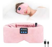 flintronic Maulbeerseide Augenmaske Schlafmaske mit Kopfhörer Bluetooth V5.4, Schlafkopfhörer Bluetooth mit HD Stereo Lautsprecher für Schlafen, Schlaflosigkeit, Reisen, Yoga, Meditation
