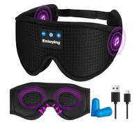 flintronic Schlafmaske mit Kopfhörer Bluetooth V5.4, Schlafkopfhörer Bluetooth, Kabellose Schlaf Kopfhörer mit HD Stereo Lautsprecher für Schlafen, Schlaflosigkeit, Reisen, Yoga, Meditation