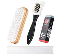 Flintronic Wildlederbürste für Schuhe, Raulederbürste, Vielseitig Einsetzbare Raulederbürste, Schuhreiniger mit Messingborsten, mit Radiergummi und Reinigungstuch, für Nubuk, Wildleder und Velour