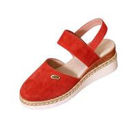 Flip Flops Damen Mit Blumen Leichte Vorne Offen Schlapfen Boho Style Plateau Zehentrenner Sandale Pantoletten Sommer Bequem Zehensandalen Sandals Casual Strandsandalen Badesandalen(01##Orange, 44)
