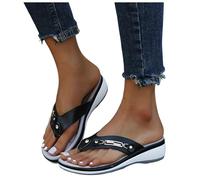 Flip Flops Damen Mit Fussbett Weite H Flipflopssandalen Bequem Zehentrenner Damen Schuhe Strand Flach Breite Füße Leichte Latschen Zehensandalen Fashion Elegant Flip-Flops Sommerschuhe
