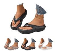 Flip Flops Damen Plateau Zehentrenner Orthopädische Slippers Rutschfeste Beach Sandal Wedges Zehenstegpantolette Slide Schlappen Sommer Bequeme Badelatschen Hausschuhe Badeschlappen Pantoletten