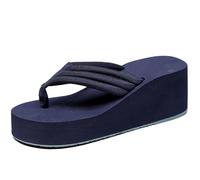 Flip Flops Damen Sommer Keilabsatz Pantoletten Plateau Hausschuhe Weiche Yoga Fussbett Zehentrenner Sandalen Classic Platform Slide für Damen Bequeme Lässige Zehenstegsandalen Sommerschuhe Wedges