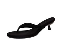 Flip Flops Damen Zehentrenner Mit Absatz Sommer Kitten Heel Offene Zehen Pantoletten Slip-On Sandalen Elegante Große Größen Freizeitschuhe Urlaub Party Strandsandalen