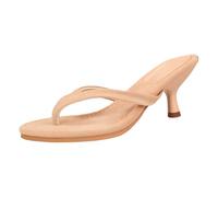 Flip Flops Damen Zehentrenner Mit Absatz Sommer Kitten Heel Offene Zehen Pantoletten Slip-On Sandalen Elegante Große Größen Freizeitschuhe Urlaub Party Strandsandalen