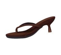 Flip Flops Damen Zehentrenner Mit Absatz Sommer Kitten Heel Offene Zehen Pantoletten Slip-On Sandalen Elegante Große Größen Freizeitschuhe Urlaub Party Strandsandalen