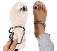 Flip Flops Damen Zehentrenner Sandalen Lässige Peep Toe Schuhe Sandalen Flach Pantoletten Sommerschuhe Sommer Strand Hausschuhe mit Strass Schmetterling Römersandalen für Beach Pool Indoor Outdoor