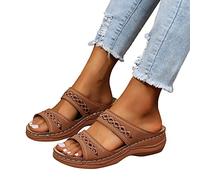 Flip Flops mit Bogen Unterstützung für Frauen, Damen Sommer Flip-Flops Keilabsatz Hausschuhe Orthopädische Sandalen Casual Beach Sandalen Komfortable Anti-Rutsch Atmungsaktive Sandale Slip On J270