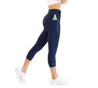 FlipBelt - Damen Sportleggings mit Fächern - High Waist - knöchelfrei - Sporthose mit integriertem Laufgürtel - Mitternachtsblau - L