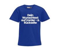 FLOCKex* personalisiertes Kinder T-Shirt | Wunschtext auf Front- und Rückseite | Individuelles Design für Geburtstag, Sport & mehr | DTF-Druck in Top-Qualität | Unisex | Royal Blau, Größe 98