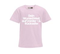 FLOCKex* personalisiertes Kinder T-Shirt | Wunschtext auf Front- und Rückseite | Individuelles Design für Geburtstag, Sport & mehr | DTF-Druck in Top-Qualität | Unisex | Rosa, Größe 140
