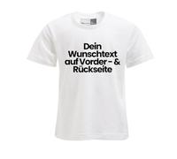 FLOCKex* personalisiertes Kinder T-Shirt | Wunschtext auf Front- und Rückseite | Individuelles Design für Geburtstag, Sport & mehr | DTF-Druck in Top-Qualität | Unisex | Weiß, Größe 104