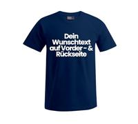 FLOCKex* personalisiertes T-Shirt | Wunschtext auf Front- und Rückseite|Individuelles Design für Junggesellenabschied, Vatertag, Geburtstag & mehr | DTF-Druck in Top-Qualität | Unisex | Navy blau, M