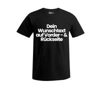 FLOCKex* personalisiertes T-Shirt | Wunschtext auf Front- und Rückseite | Individuelles Design für Junggesellenabschied, Vatertag, Geburtstag & mehr | DTF-Druck in Top-Qualität | Unisex | schwarz, XS