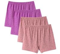 Flodxo Damen-Boxershorts, 4 Stück, Übergröße, Unterwäsche, hohe Taille, reine Baumwolle, Boxershorts, Schlaf-, Alltags-Shorts, weich, lockere Damen-Unterwäsche, Fashion-Druck, Unterhose, bequem
