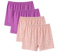 Flodxo Damen-Boxershorts, 4er-Pack, Übergröße, Unterwäsche, hohe Taille, reine Baumwolle, Boxershorts, weich, lockere Unterwäsche, Fasion-Druck, Unterhose, bequemer Verkauf, Mehrfarbig 3, XL