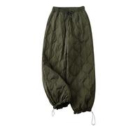 Flodxo Damen Hose Daunenhose Pufferhose Schneehose Winddicht Winter Warme Hose Elastischer Bund Daunen Dicke Hose Gepolstert Gesteppte Thermohose Elastische Taille Jogginghosen Winter, XL