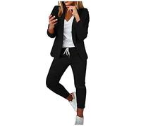 Flodxo Damen-Hosenanzüge, 2-teilig, Anzüge und Blazer, lange Slevee-Jacke, gestreiftes Bein, elegante Arbeit, Business, Petite-Hosenanzug, lässig, einfarbig, formelle Anzüge, Büro-Oberbekleidung,