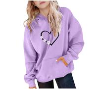 Flodxo Hoodies für Mädchen, niedliches Herzmuster, Kinder-Sweatshirt, langärmelig, mit Kapuze, lässiger Pullover, Kinder, Vintage, lustig, Schulpullover, Frühling, Winter, Oberbekleidung, Outfits