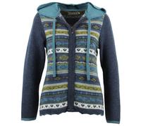 Flomax - Women's Kapuzen Jacke Jolanda - Wolljacke, Gr. XS, blau (Nachtblau/Türkis)