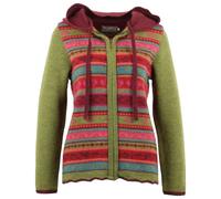 Flomax - Women's Kapuzen Jacke Jolanda - Wolljacke, Gr. XS, bunt (Farn/Burgunder)