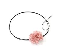 Flongo Damen Blumen Choker Pink: Halskette Kette Frauen Rose Blume Women Blumenkrawatte Leder Halsband Flower Necklace Vintage Gothic handgemacht Geschenk für Kinder Mädchen Abschlussball Party