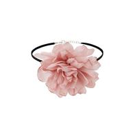 Flongo Damen Blumen Choker Pink: Halskette Kette Frauen Rose Blume Women Blumenkrawatte Leder Halsband Flower Necklace Vintage Gothic handgemacht Geschenk für Kinder Mädchen Abschlussball Party